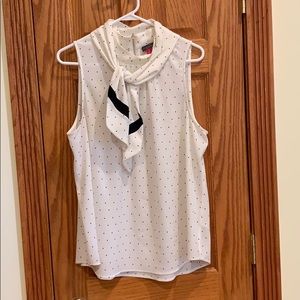 Vince Camuto sleeveless blouse with attached ties.